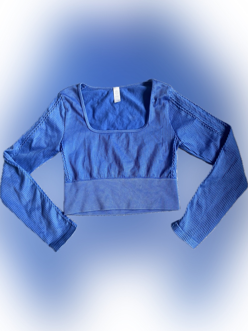 OFFLINE By Aerie Seamless Cable Square Neck T-Shirt | MEDIUM
